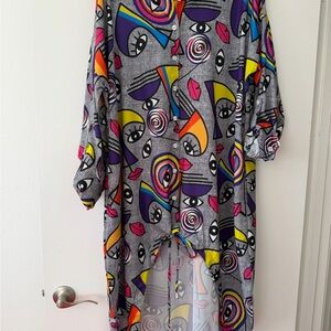 Colorful Abstract Button-Up Shirt